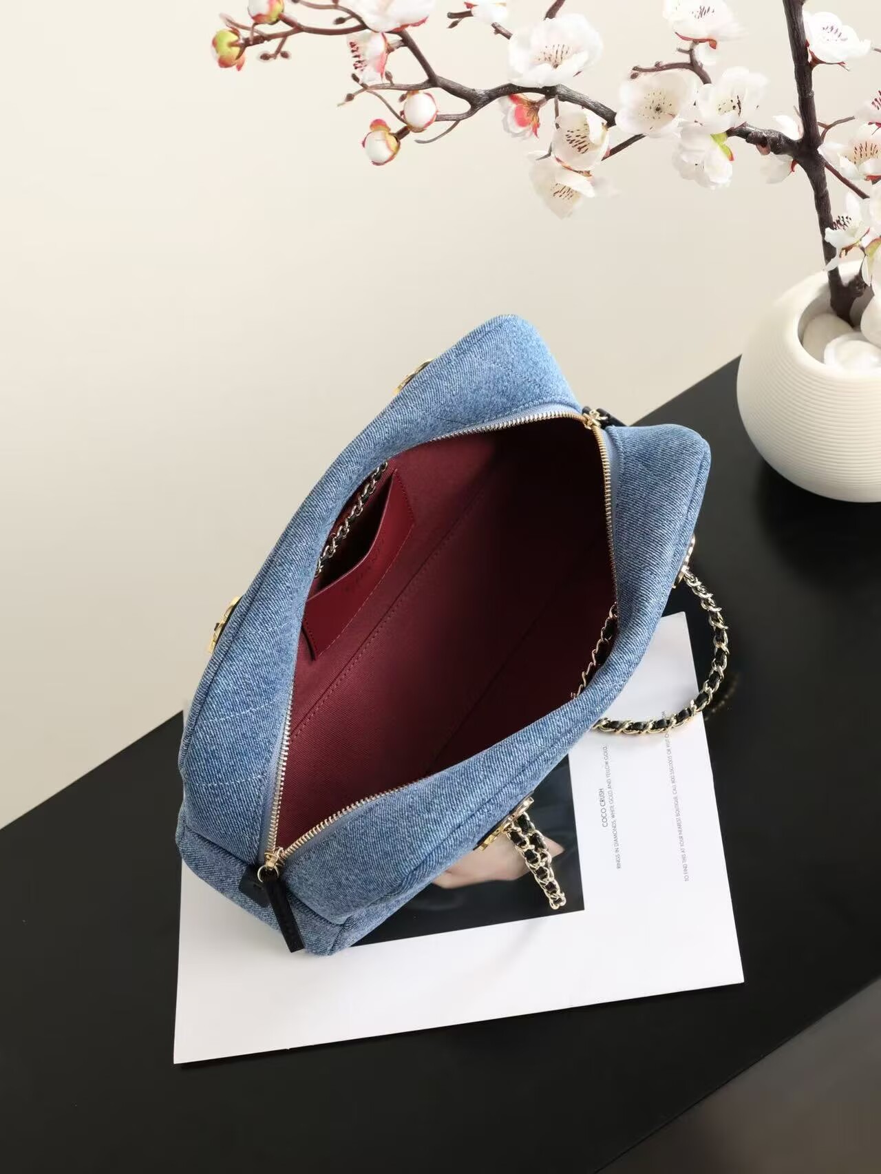 CHANEL Top Handle Shoulder Bag 6301 Denim Blue CHANEL Top Handle Shoulder Bag 6301 Denim Blue