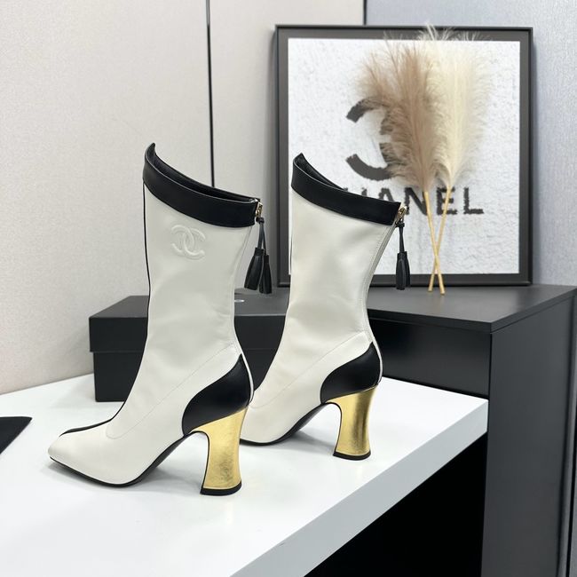 Chanel Mid-Calf Boots Calfskin 64176-8