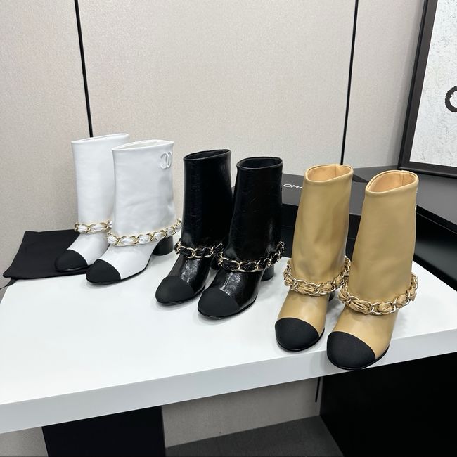 Chanel Mid-Calf Boots Calfskin 64183-4