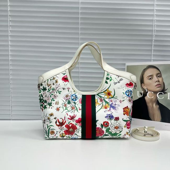 Gucci Giglio Flora large tote bag 853971 white and multicolor