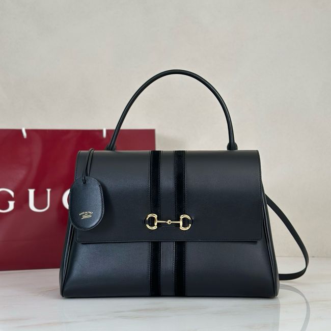 Gucci Paparazzo large top handle bag 875019-1 black leather