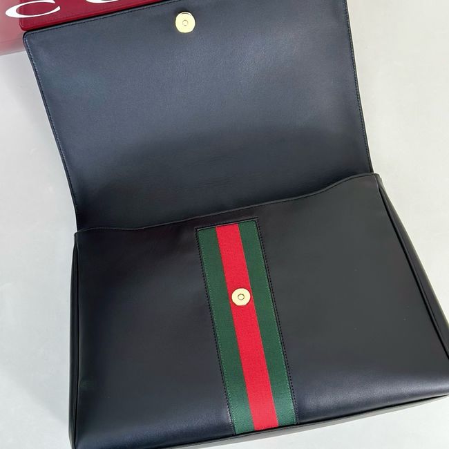 Gucci Paparazzo large top handle bag 875019 black leather