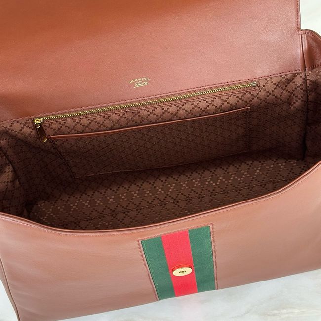 Gucci Paparazzo large top handle bag 875019 camel leather
