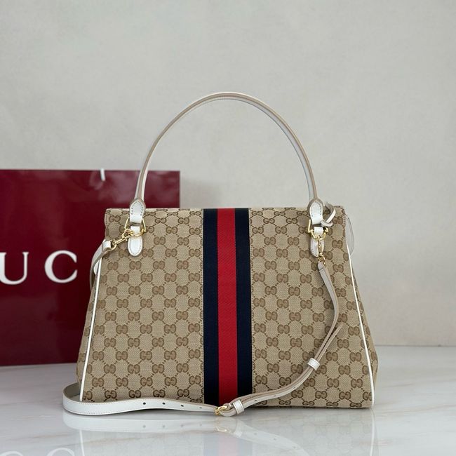 Gucci Paparazzo large top handle bag 875019 white&brown