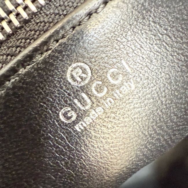 Gucci Jackie Flap large crossbody bag A005ZI black grainy leather