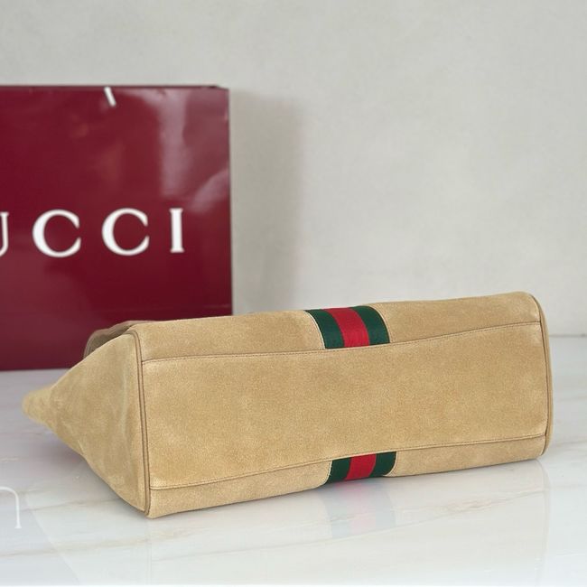 Gucci Paparazzo large top handle bag 875019 Apricot suede