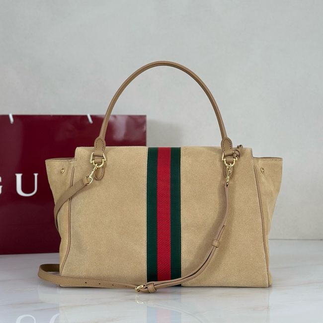 Gucci Paparazzo large top handle bag 875019 Apricot suede