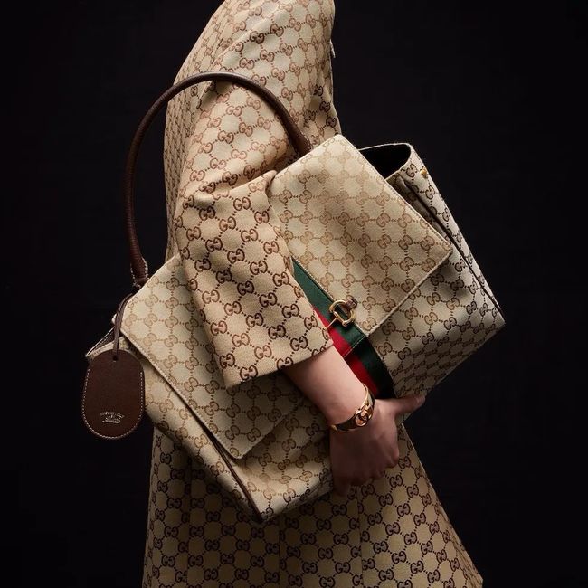 Gucci Paparazzo large top handle bag 875019 brown GG canvas