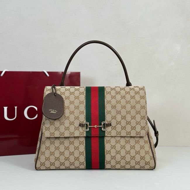 Gucci Paparazzo large top handle bag 875019 brown GG canvas