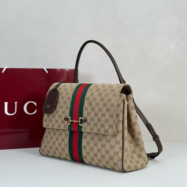 Gucci Paparazzo large top handle bag 875019 brown GG canvas