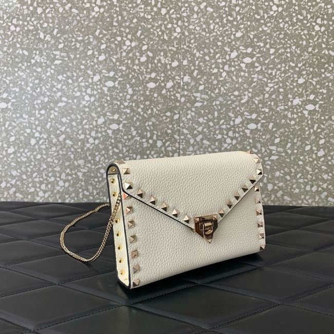 VALENTINO ROCKSTUD Small Calfskin Handbag VA088 white