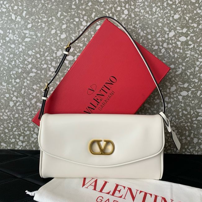 VALENTINO DEVAIN Small Sheepskin Shoulder Bag WB0T31 white