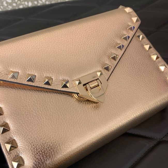 VALENTINO ROCKSTUD Small Calfskin Handbag VA088 Champagne