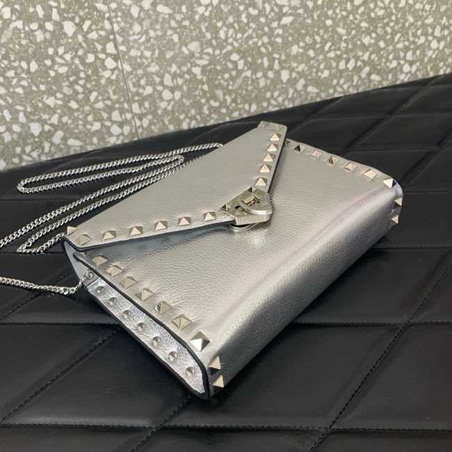 VALENTINO ROCKSTUD Small Calfskin Handbag VA088 Silver