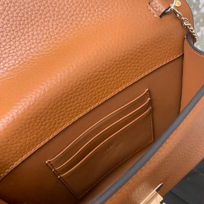 VALENTINO ROCKSTUD Small Calfskin Handbag VA088 camel
