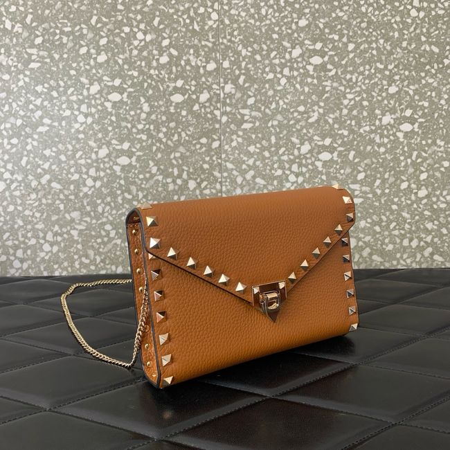 VALENTINO ROCKSTUD Small Calfskin Handbag VA088 camel