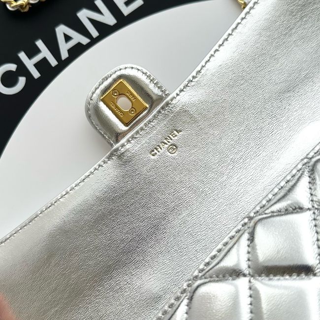 Chanel Clutch with chain Sheepskin AP5280 Silver