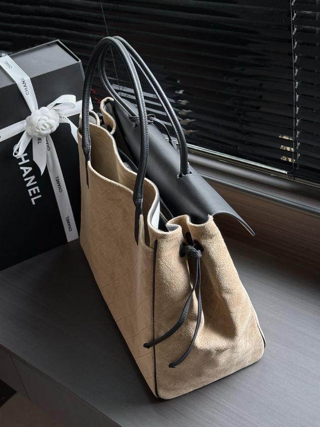 Chanel Large Shopping Bag AS6289 black&dark Beige