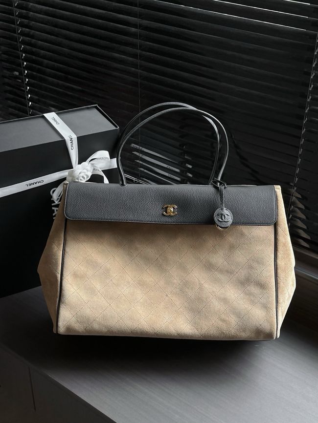 Chanel Large Shopping Bag AS6289 black&dark Beige