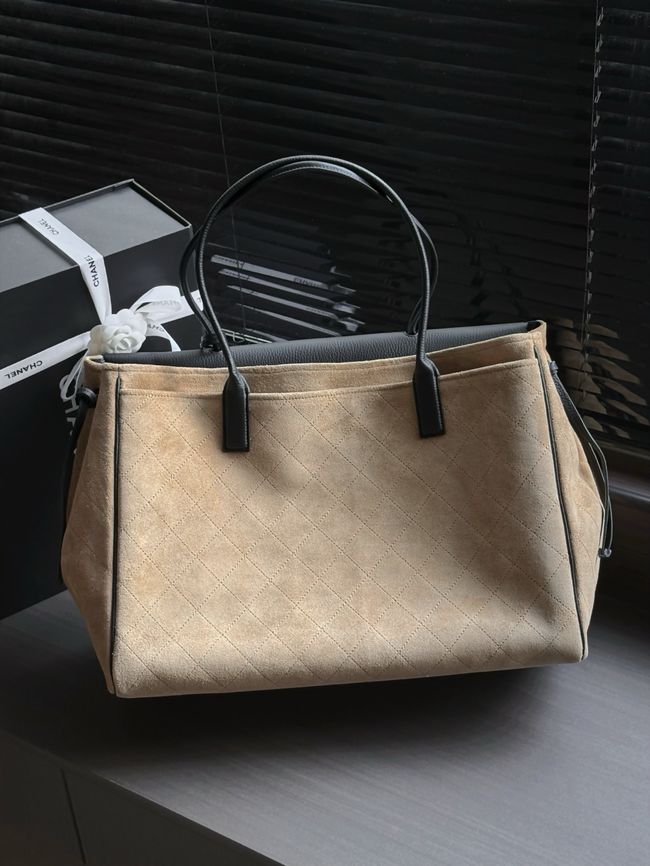 Chanel Large Shopping Bag AS6289 black&dark Beige