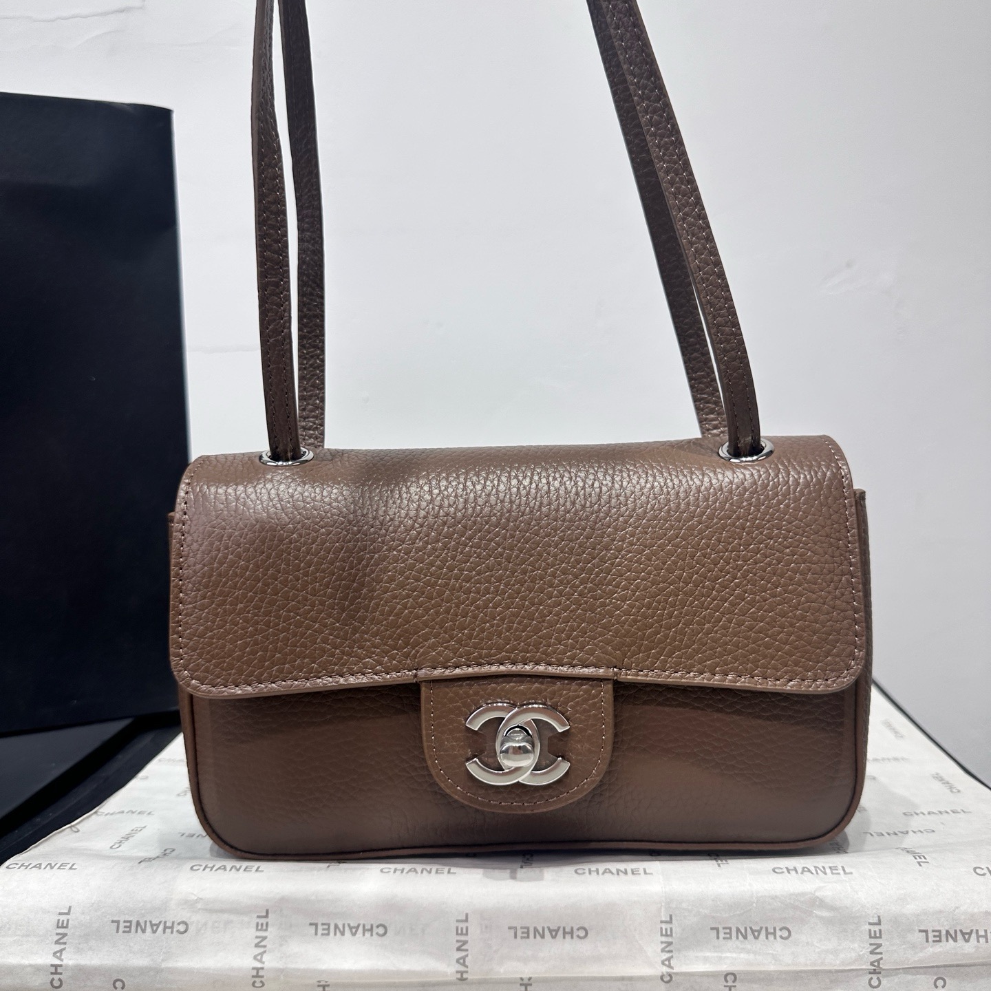 Chanel Mini Flap Bag AS6573 brown& Silver