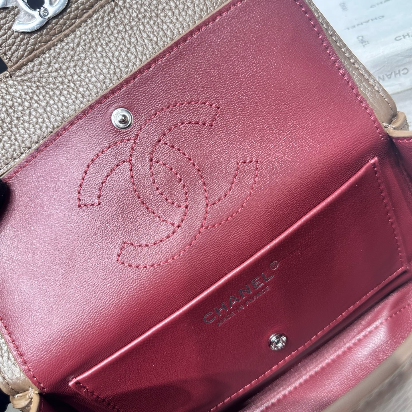 Chanel Mini Flap Bag AS6573 brown& Silver