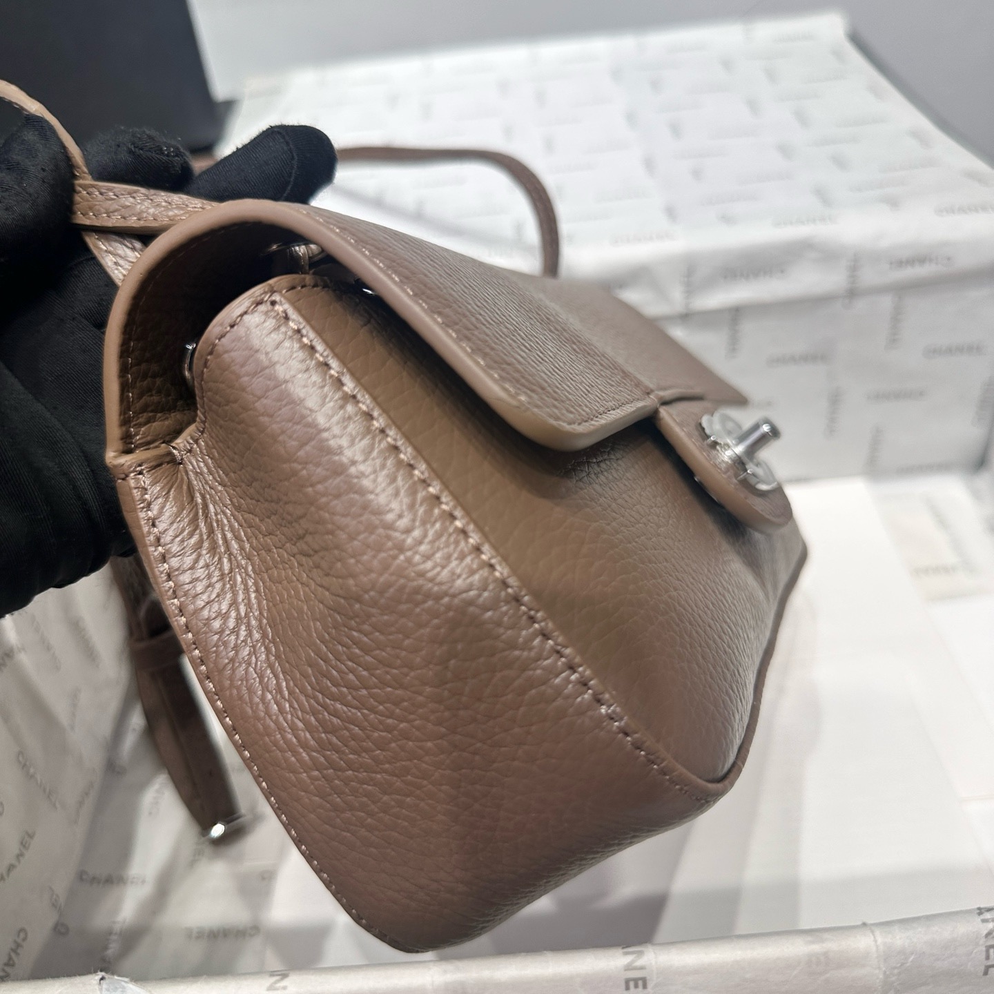 Chanel Mini Flap Bag AS6573 brown& Silver