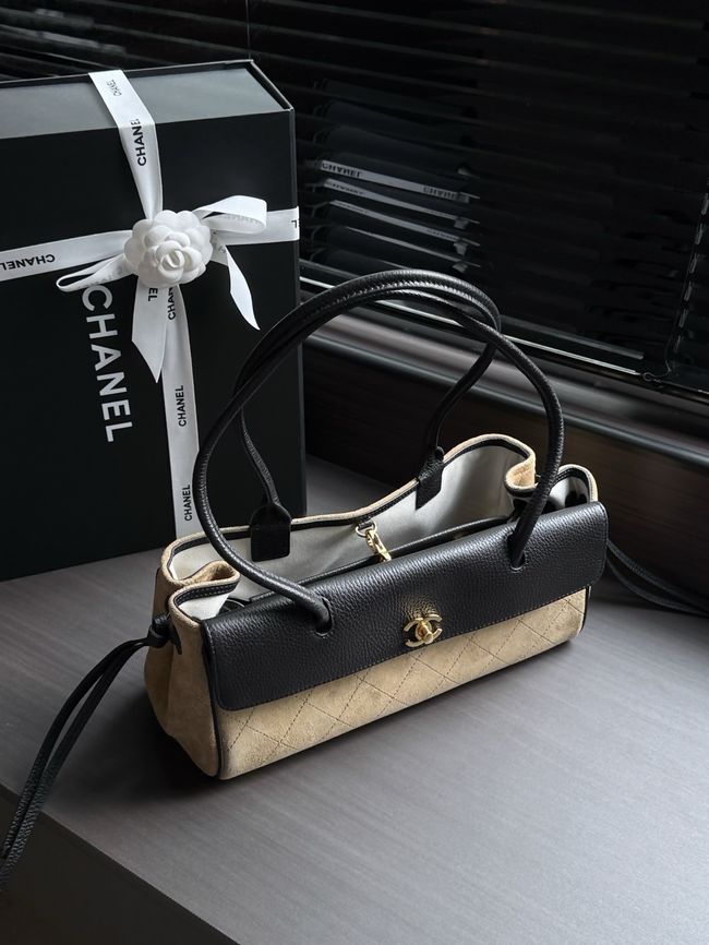 Chanel Small Shopping Bag AS6288 black&dark Beige