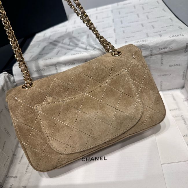 Chanel Suede Calfskin Shoulder Bag AS6627 Khaki