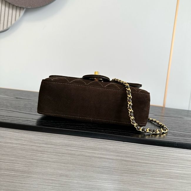 Chanel Suede Calfskin Shoulder Bag AS6627 brown