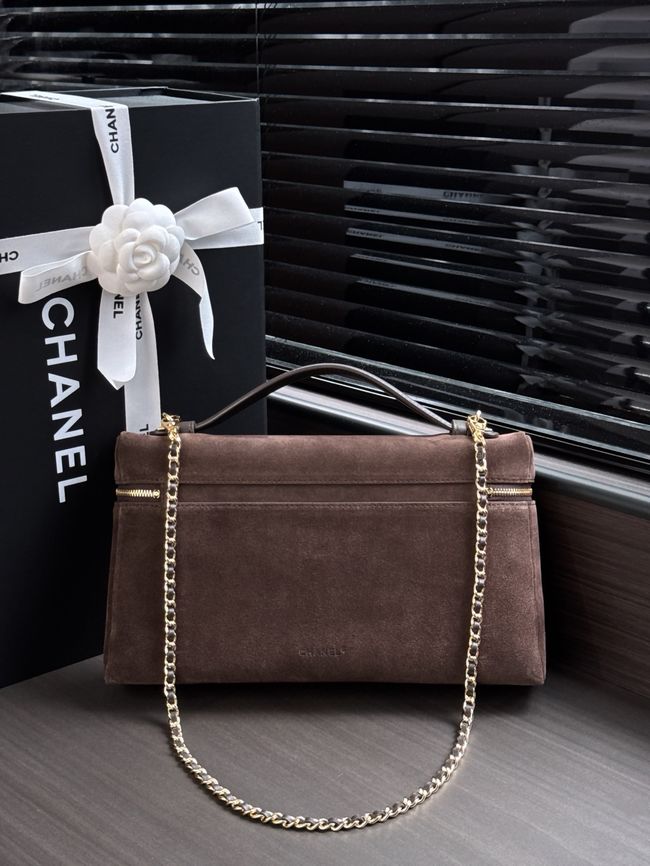 CHANEL Maxi Vanity with chain AS6473 dark brown CHANEL Maxi Vanity with chain AS6473 dark brown