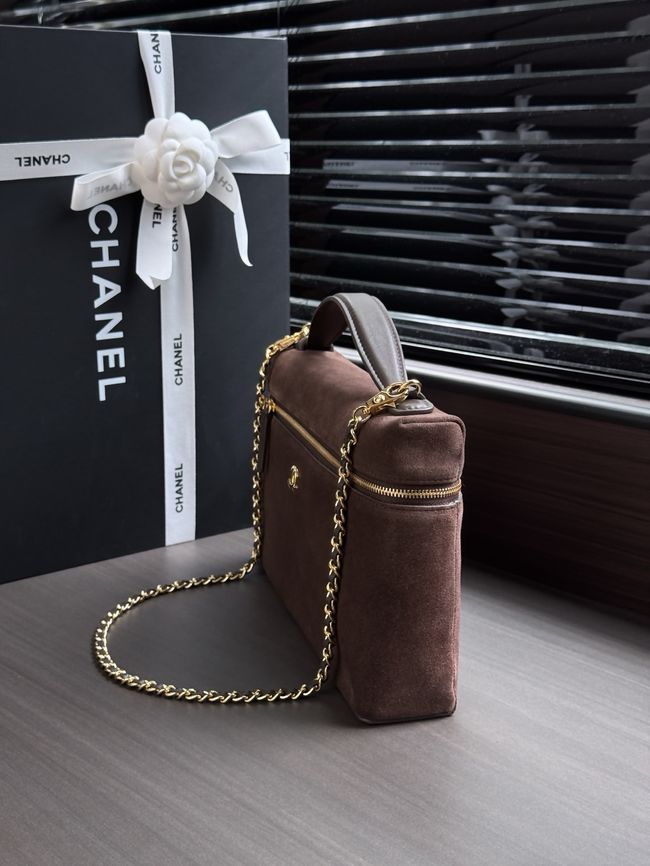 CHANEL Maxi Vanity with chain AS6473 dark brown CHANEL Maxi Vanity with chain AS6473 dark brown