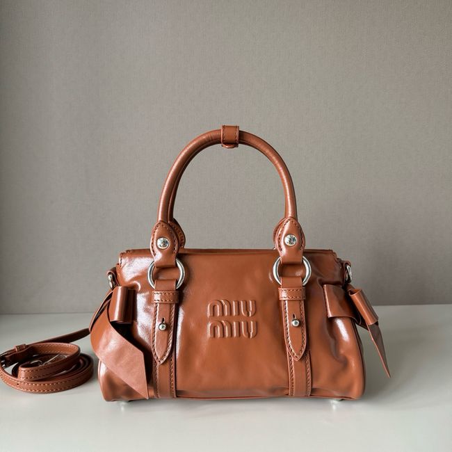 MIUMIU Patent leather bag 5BA336 rosewood color