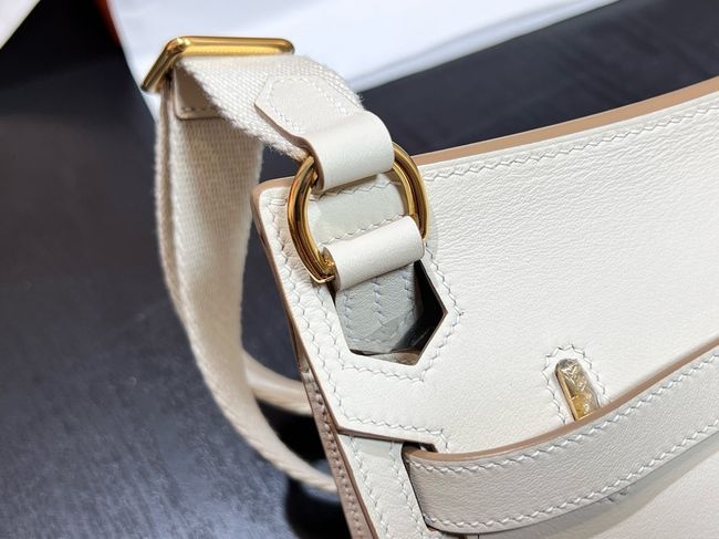 Hermes Jypsiere mini shoulder bag H088004 white &gold buckle