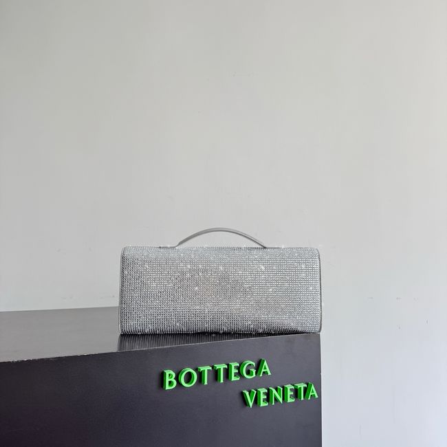 Bottega Veneta Andiamo Clutch Crystal 32190 Silver