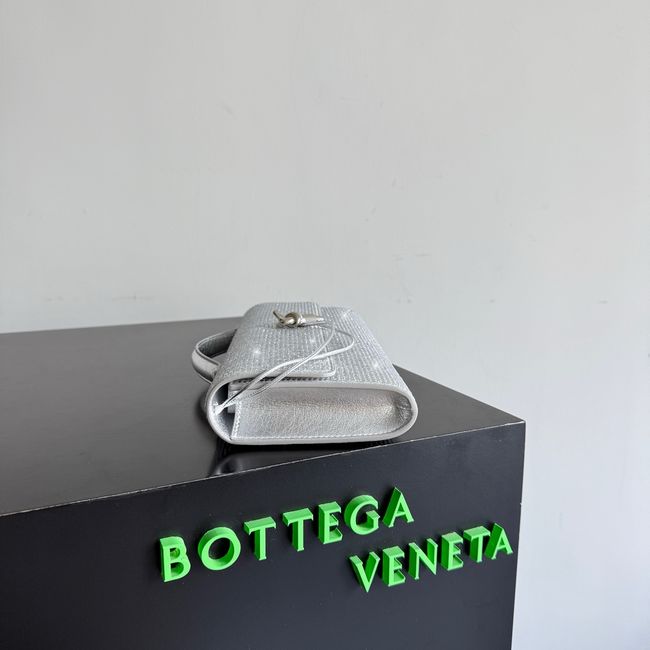 Bottega Veneta Andiamo Clutch Crystal 32190 Silver
