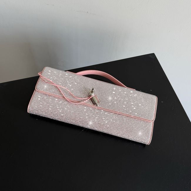 Bottega Veneta Andiamo Clutch Crystal 32190 pink