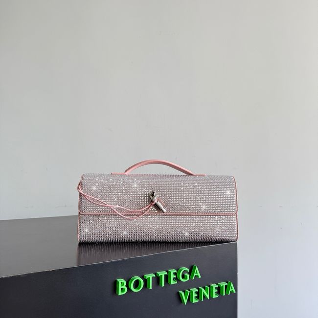 Bottega Veneta Andiamo Clutch Crystal 32190 pink