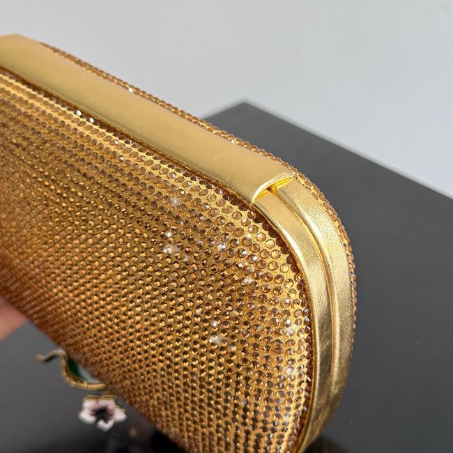 Bottega Veneta Soft Knot Clutch Crystal 06149 gold