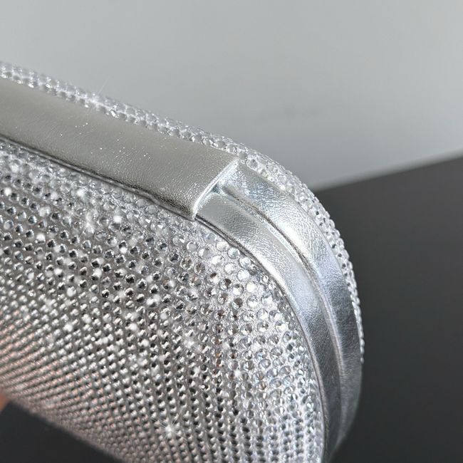 Bottega Veneta Soft Knot Clutch Crystal 866062V Silver