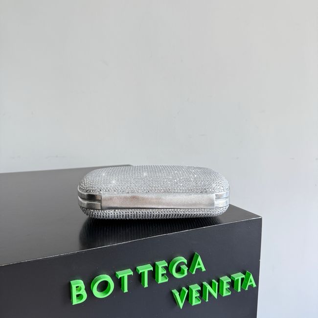 Bottega Veneta Soft Knot Clutch Crystal 866062V Silver