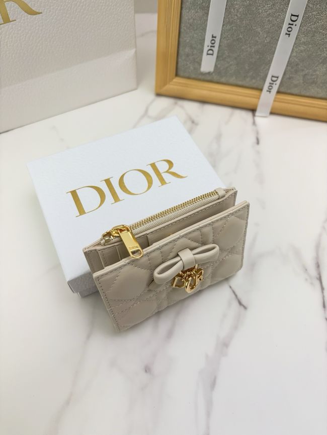 Lady Dior Dahlia Wallet Craie Cannage Lambskin S2065-1 Lady Dior Dahlia Wallet Craie Cannage Lambskin S2065-1