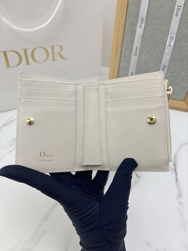 Lady Dior Dahlia Wallet Craie Cannage Lambskin S2065-1 Lady Dior Dahlia Wallet Craie Cannage Lambskin S2065-1