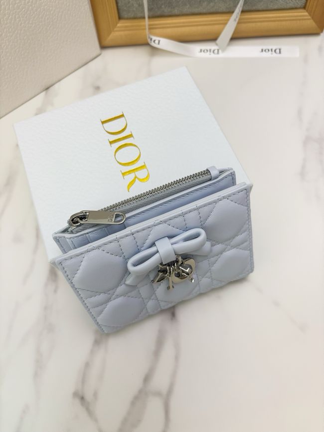 Lady Dior Dahlia Wallet Craie Cannage Lambskin S2065-2