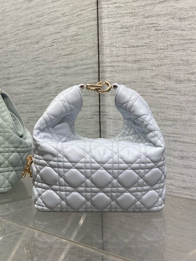 Small Dior Toujours Hobo Bag Ice Blue Cannage Lambskin M2867O Small Dior Toujours Hobo Bag Ice Blue Cannage Lambskin M2867O