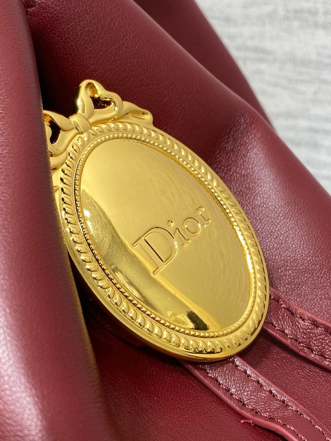 Dior Calfskin Medium Tote Bag 67534 burgundy