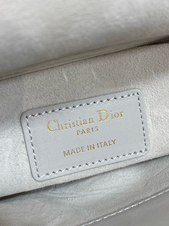 Small Lady D-Joy Bag Trench Cannage Lambskin M0613OU Latte and gray Small Lady D-Joy Bag Trench Cannage Lambskin M0613OU Latte and gray