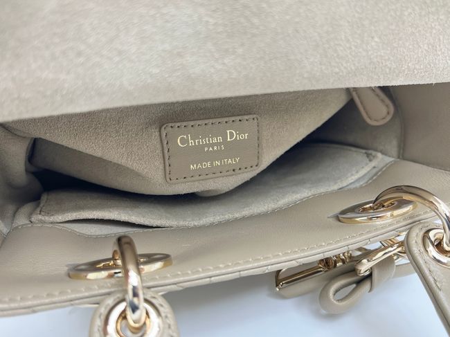 Small Lady Dior Bag with Strap Cannage Lambskin M0531OU dark Apricot