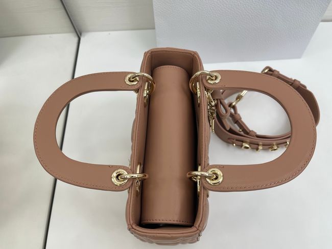 Small Lady Dior Bag with Strap Cannage Lambskin M0531OU dark pink Small Lady Dior Bag with Strap Cannage Lambskin M0531OU dark pink