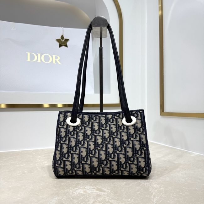 Dior Promenade Mini Shopping Bag Blue Dior Oblique Jacquard S1440OU